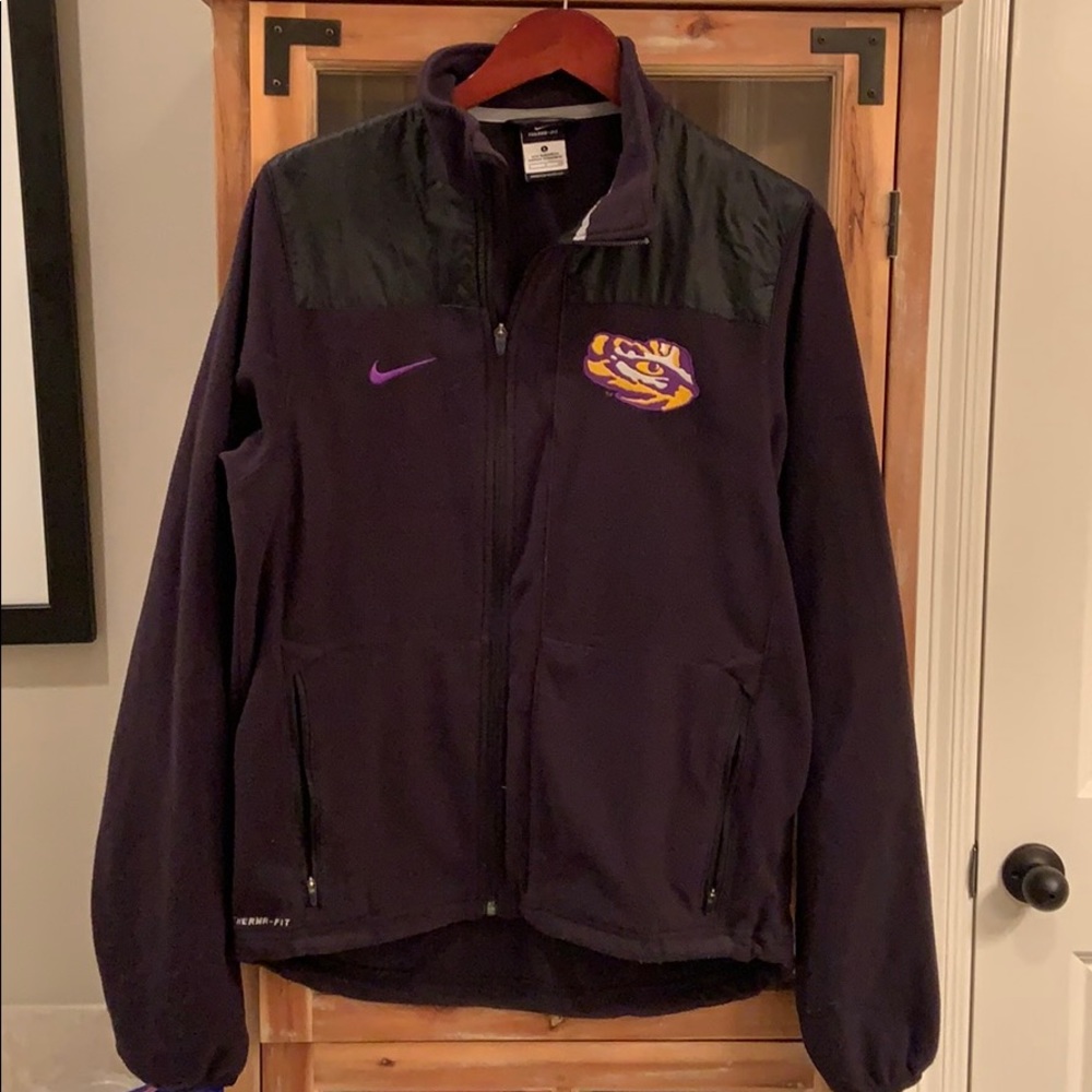 LSU Nike Therma-fit full zip fleece jacket